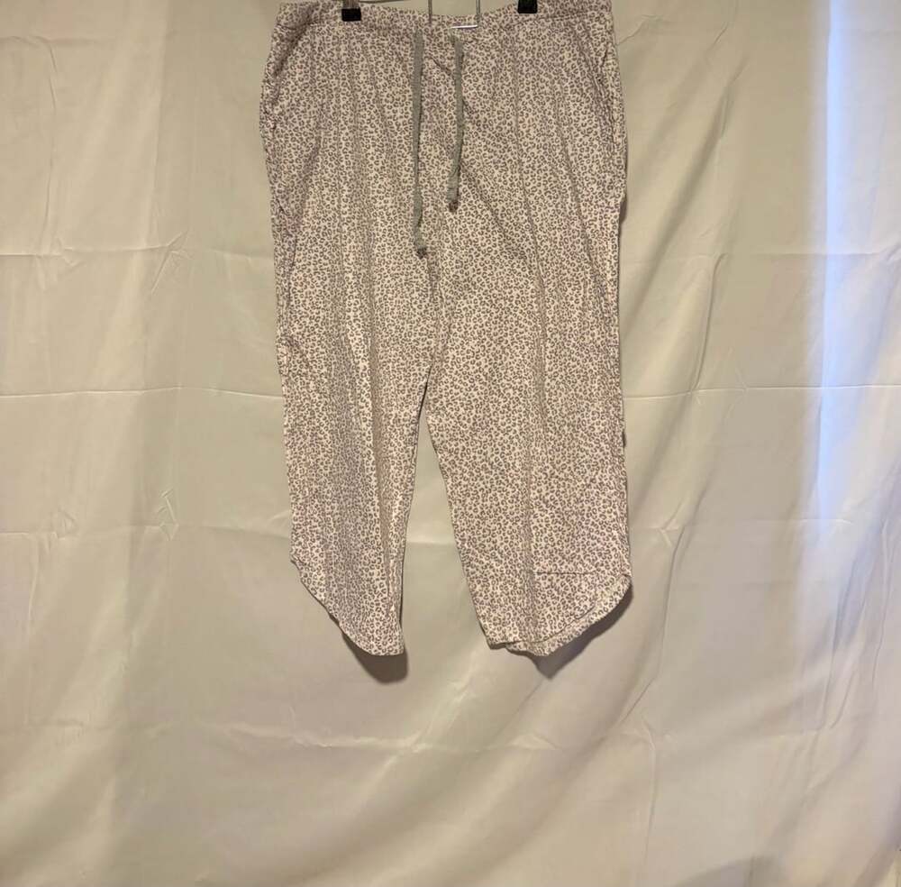 Carole Hochman Lounge Pants Size L Leopard Print Drawstring